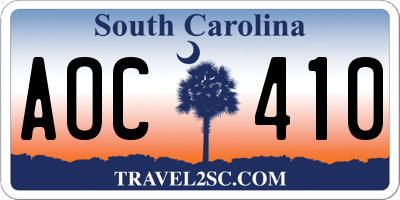 SC license plate AOC410