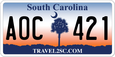 SC license plate AOC421