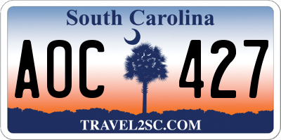 SC license plate AOC427