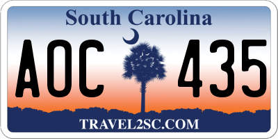 SC license plate AOC435