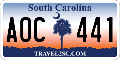SC license plate AOC441