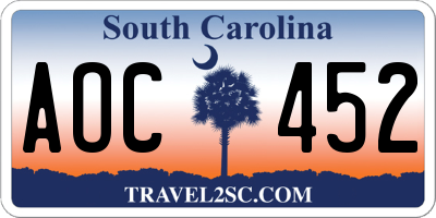 SC license plate AOC452
