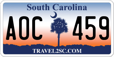 SC license plate AOC459