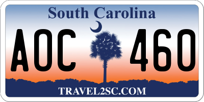 SC license plate AOC460