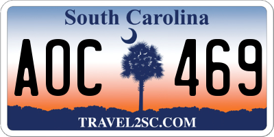 SC license plate AOC469