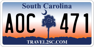 SC license plate AOC471