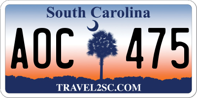 SC license plate AOC475