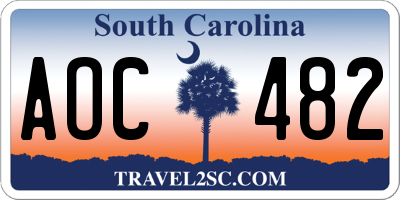 SC license plate AOC482