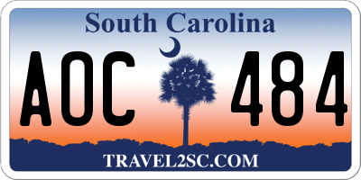 SC license plate AOC484