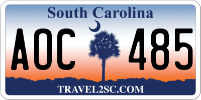 SC license plate AOC485