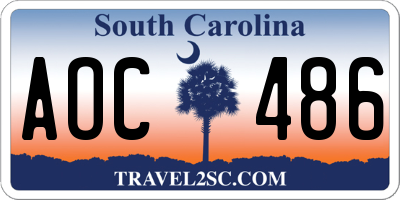 SC license plate AOC486
