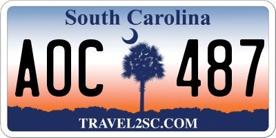 SC license plate AOC487