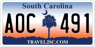 SC license plate AOC491