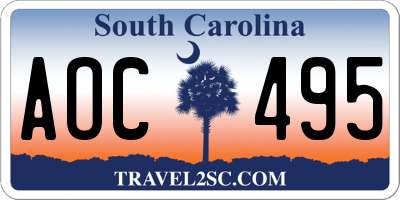 SC license plate AOC495