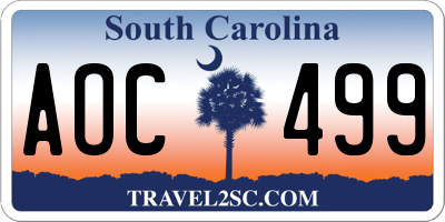 SC license plate AOC499