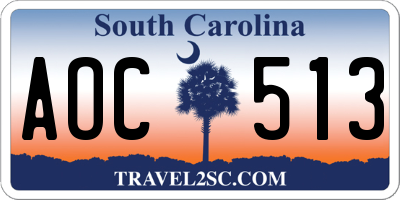 SC license plate AOC513