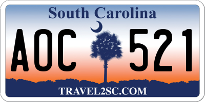SC license plate AOC521
