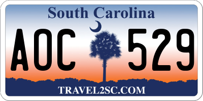 SC license plate AOC529