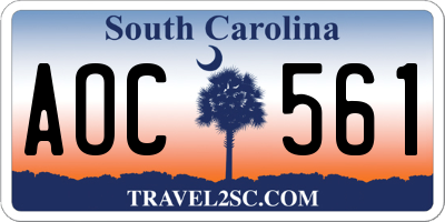 SC license plate AOC561