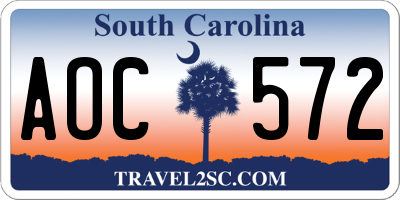SC license plate AOC572