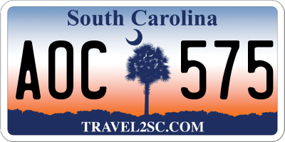 SC license plate AOC575