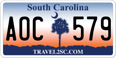 SC license plate AOC579