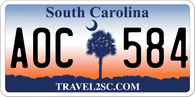 SC license plate AOC584