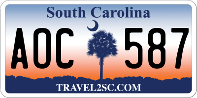 SC license plate AOC587