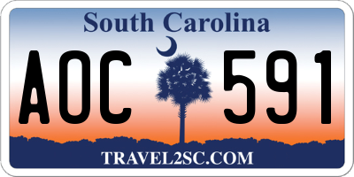 SC license plate AOC591