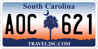 SC license plate AOC621