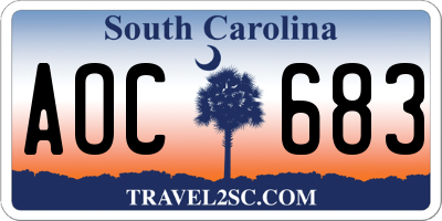SC license plate AOC683