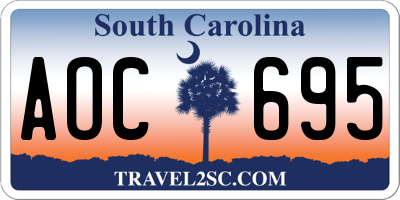 SC license plate AOC695