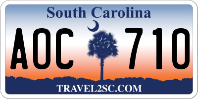 SC license plate AOC710