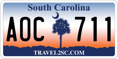 SC license plate AOC711