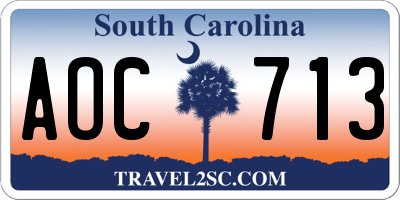 SC license plate AOC713