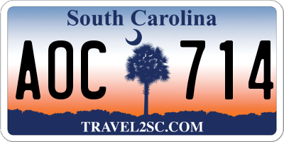 SC license plate AOC714
