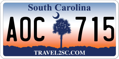 SC license plate AOC715