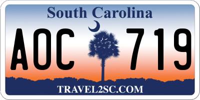SC license plate AOC719