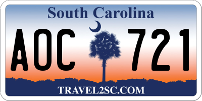 SC license plate AOC721
