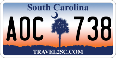 SC license plate AOC738