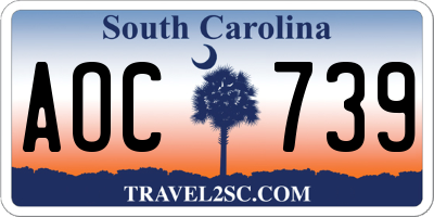 SC license plate AOC739