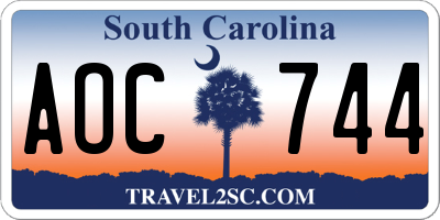 SC license plate AOC744