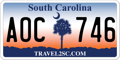 SC license plate AOC746