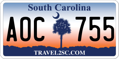 SC license plate AOC755