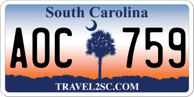 SC license plate AOC759