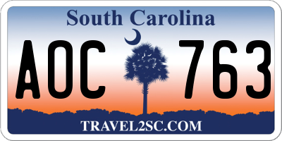 SC license plate AOC763