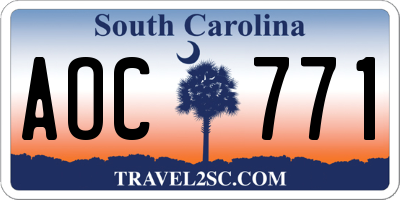SC license plate AOC771