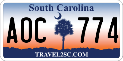 SC license plate AOC774