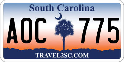 SC license plate AOC775