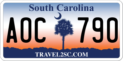 SC license plate AOC790